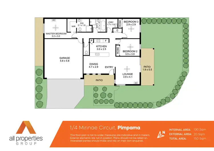 Floorplan of Homely semi-detached listing, 1/4 Mirinae Circuit, Pimpama QLD 4209