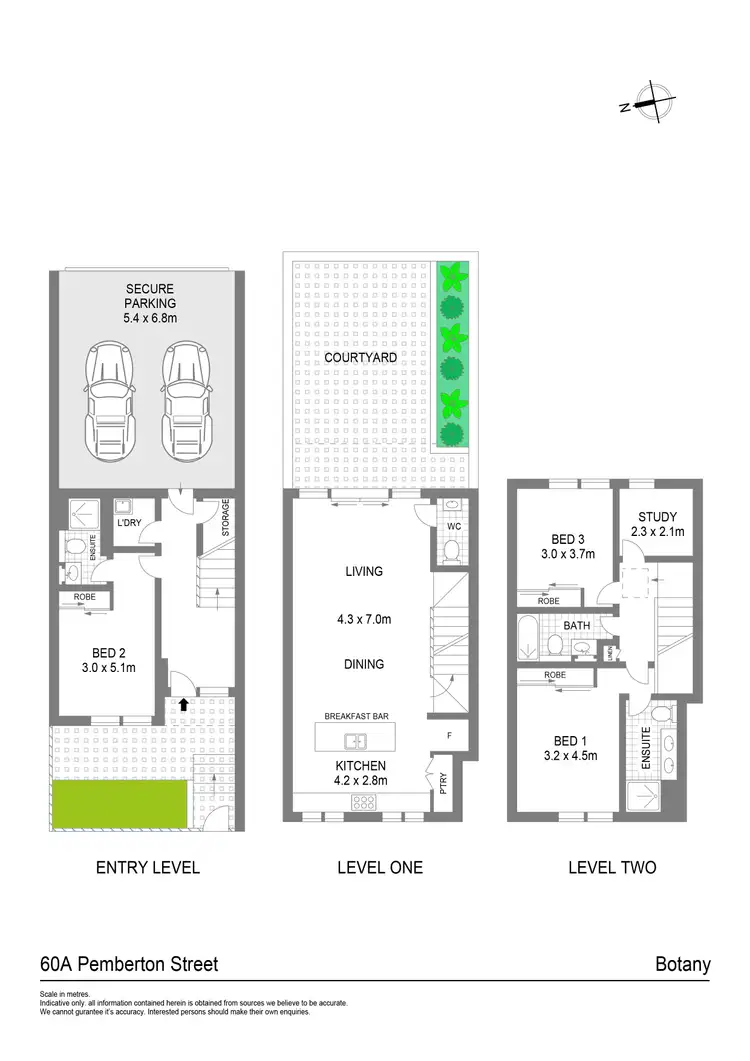 Floorplan of Homely townhouse listing, 60A Pemberton Street, Botany NSW 2019