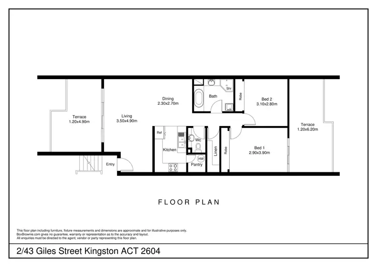 Floorplan of Homely apartment listing, 2/43 Giles Street, Kingston ACT 2604