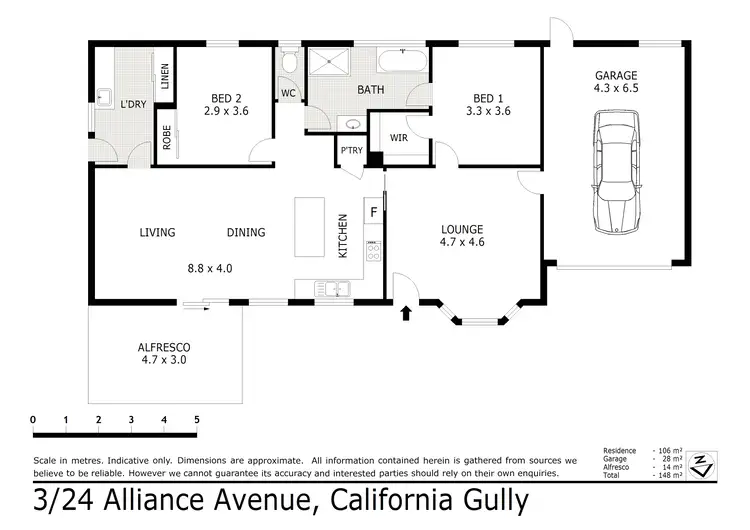 Floorplan of Homely townhouse listing, 3/24 Alliance Avenue, California Gully VIC 3556