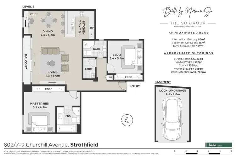 Floorplan of Homely apartment listing, 802/7-9 Churchill Avenue, Strathfield NSW 2135
