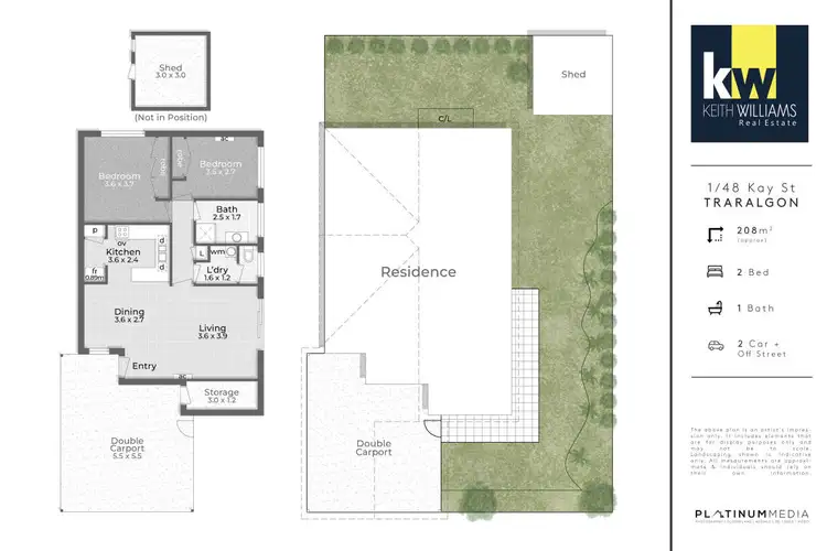 Floorplan of Homely unit listing, 1/48 Kay Street, Traralgon VIC 3844