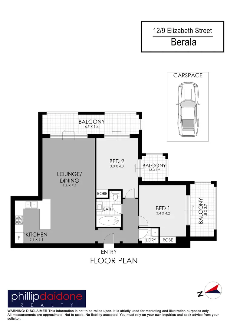Floorplan of Homely apartment listing, 12/9 Elizabeth Street, Berala NSW 2141