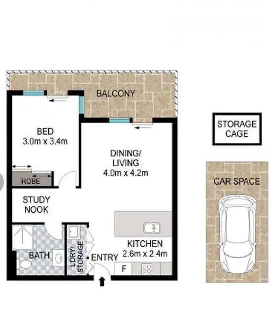 Floorplan of Homely apartment listing, 204/1 Pinnacle Street, Miranda NSW 2228
