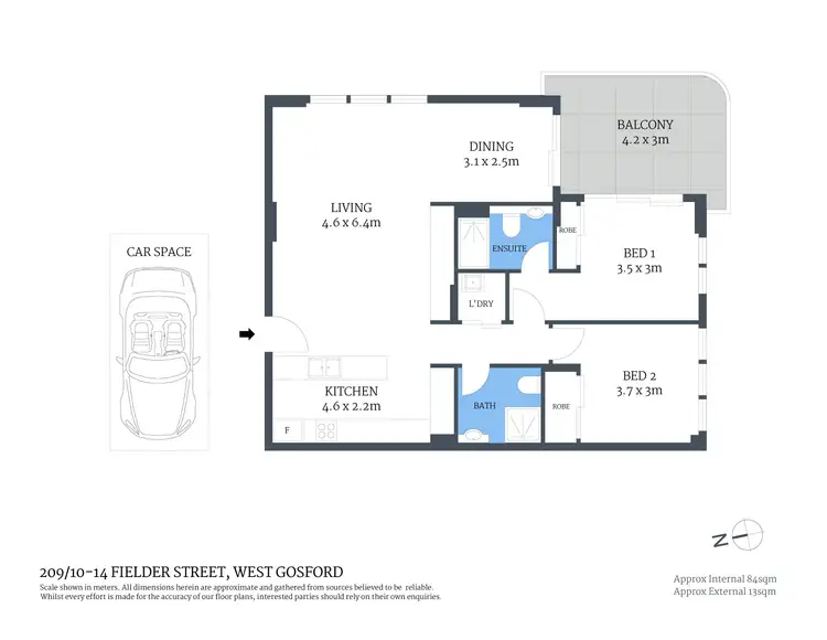 Floorplan of Homely apartment listing, 209/10-14 Fielder Street, West Gosford NSW 2250