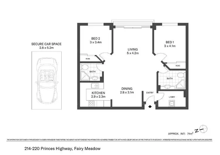 Floorplan of Homely unit listing, 93/214-220 Princes Highway, Fairy Meadow NSW 2519