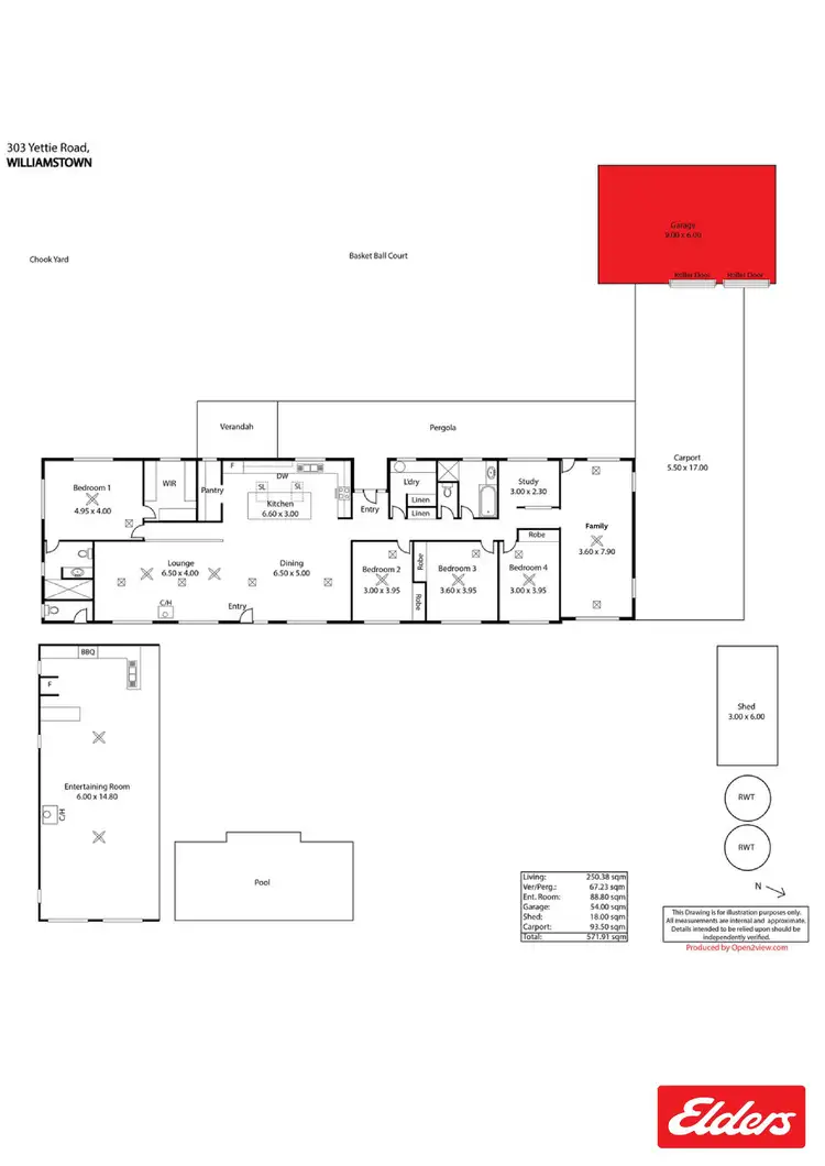 Floorplan of Homely house listing, 303 Yettie Road, Williamstown SA 5351