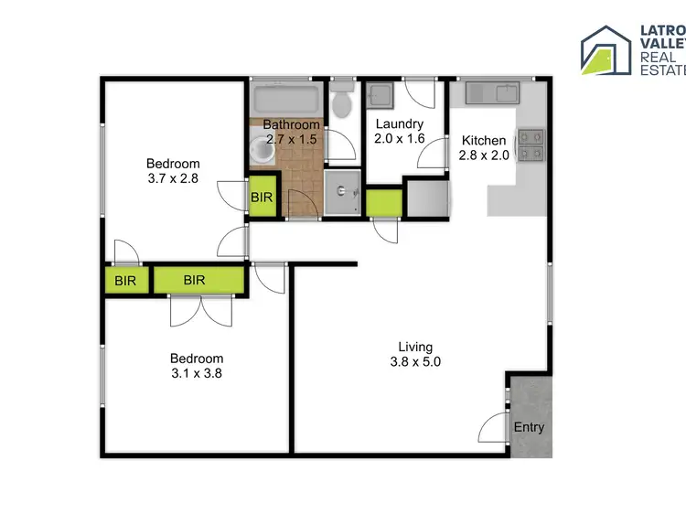 Floorplan of Homely unit listing, 2/13 Trentham Street, Moe VIC 3825