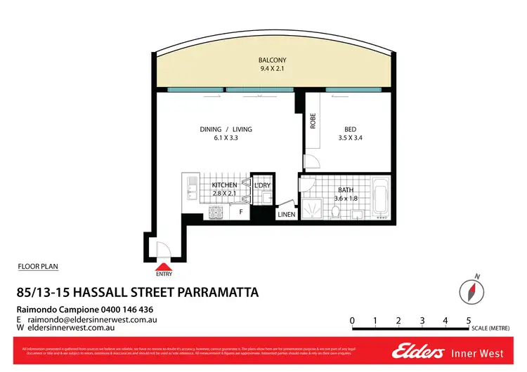 Floorplan of Homely unit listing, 85/13-15 Hassall Street, Parramatta NSW 2150