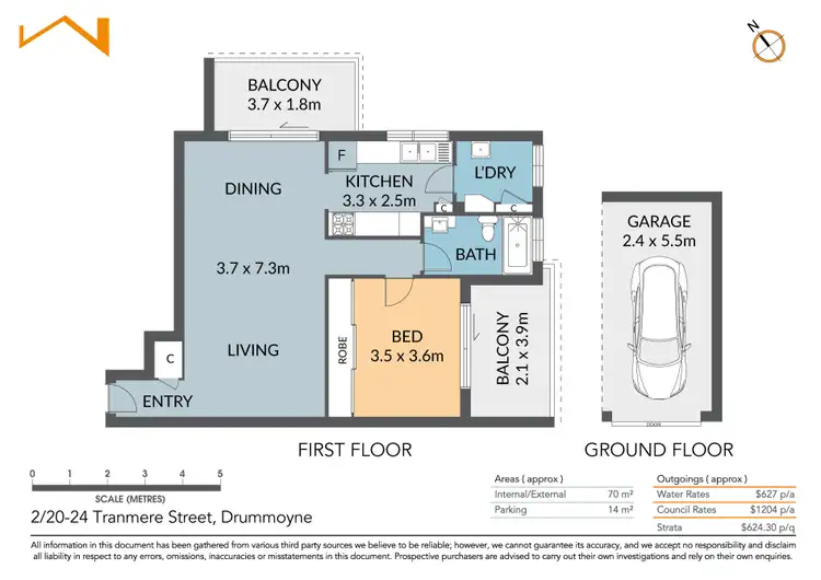 Floorplan of Homely apartment listing, 2/20-24 Tranmere Street, Drummoyne NSW 2047