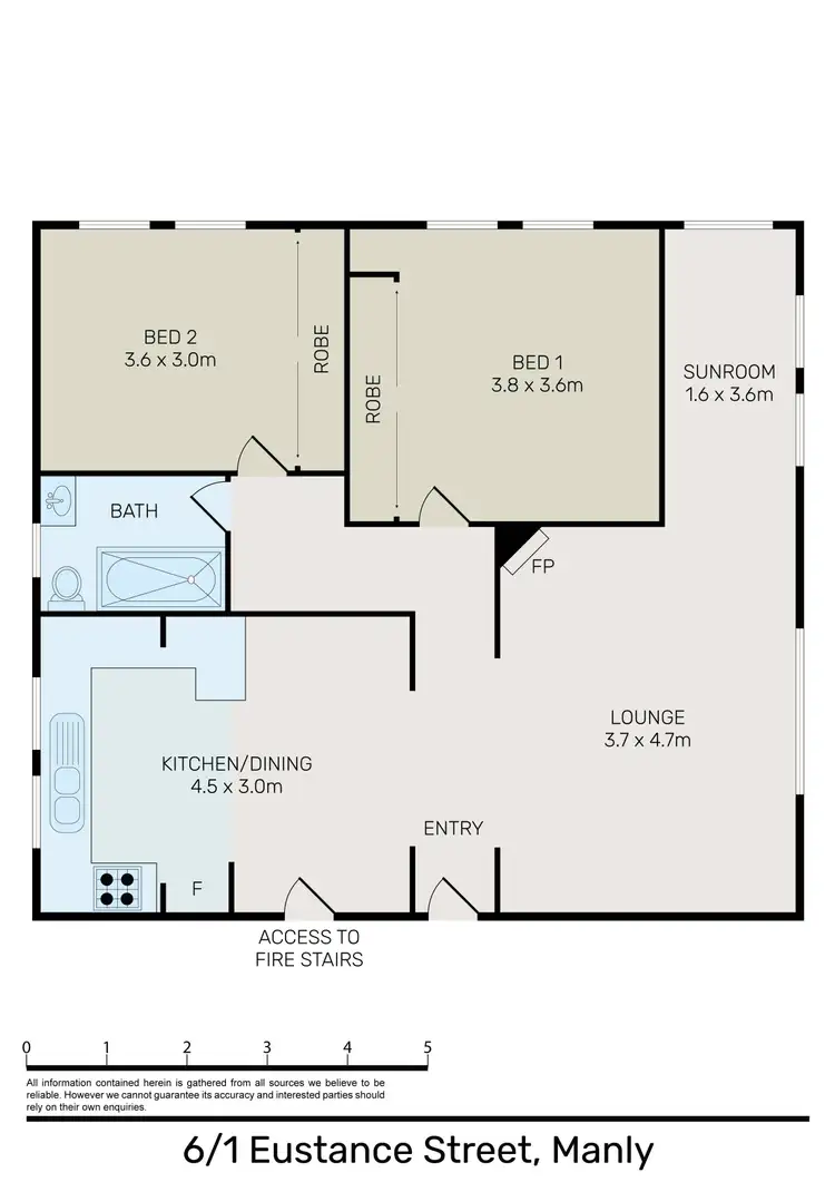 Floorplan of Homely apartment listing, 6/1 Eustace Street, Manly NSW 2095