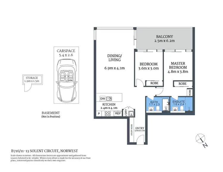 Floorplan of Homely apartment listing, B716/11-13 Solent Circuit, Norwest NSW 2153