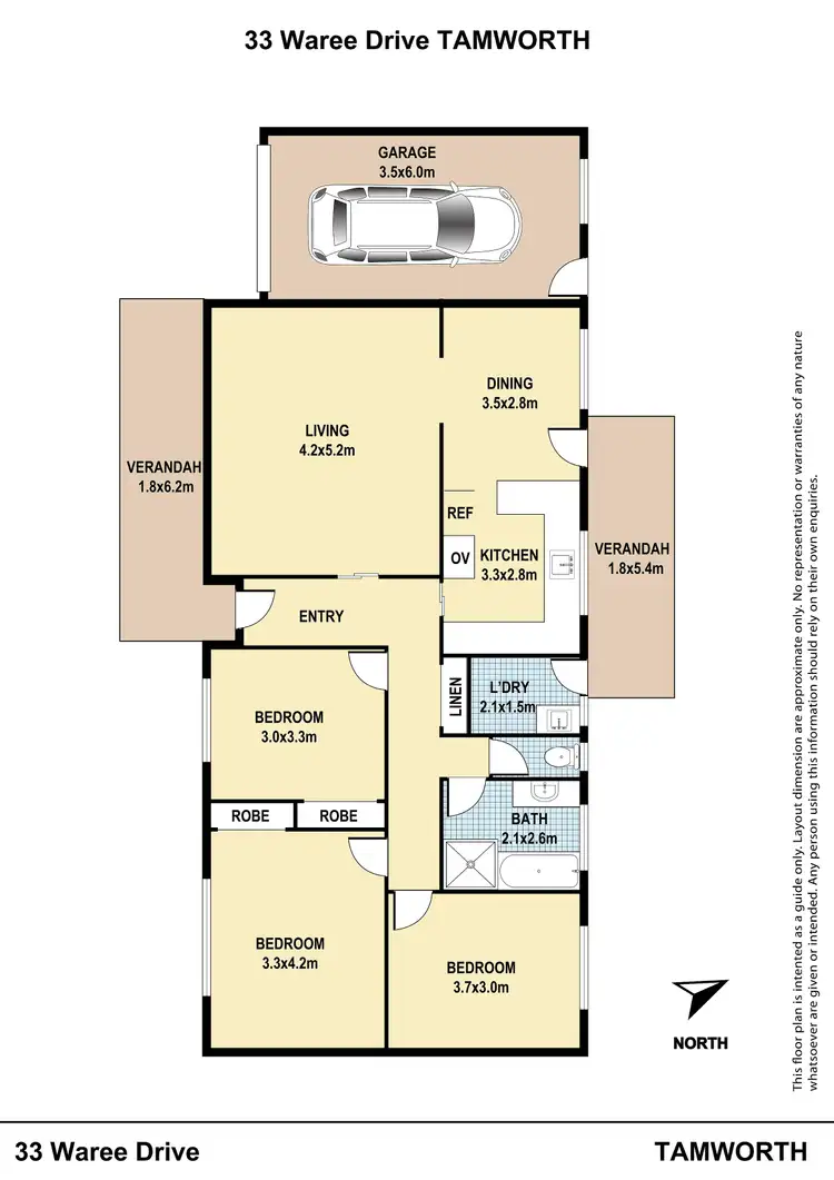 Floorplan of Homely house listing, 33 Waree Drive, Tamworth NSW 2340