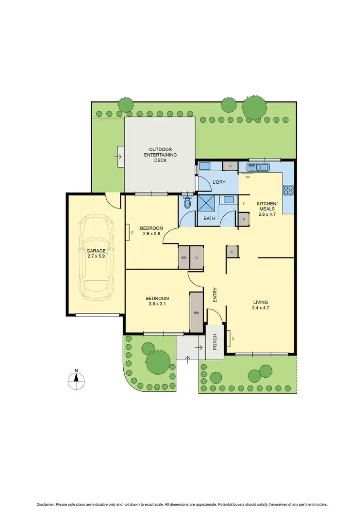 Floorplan of Homely unit listing, 2/38 Grevillia Road, Oak Park VIC 3046