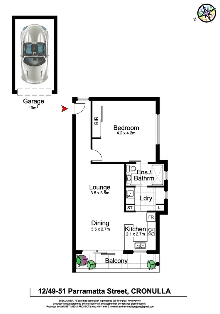 Floorplan of Homely apartment listing, 12/49-51 Parramatta Street, Cronulla NSW 2230