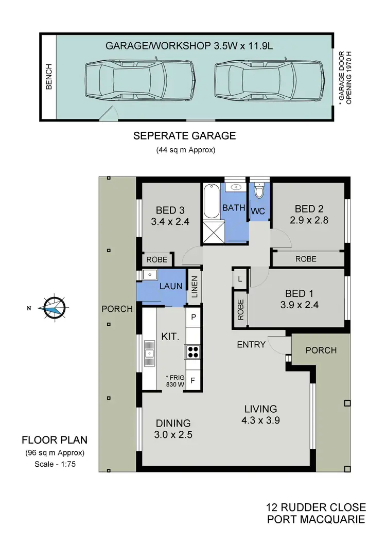 Floorplan of Homely house listing, 12 Rudder Close, Port Macquarie NSW 2444