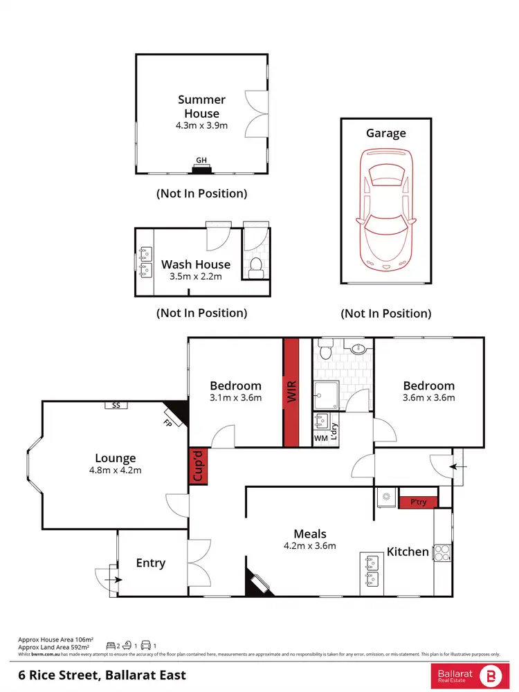 Floorplan of Homely house listing, 6 Rice Street, Ballarat East VIC 3350