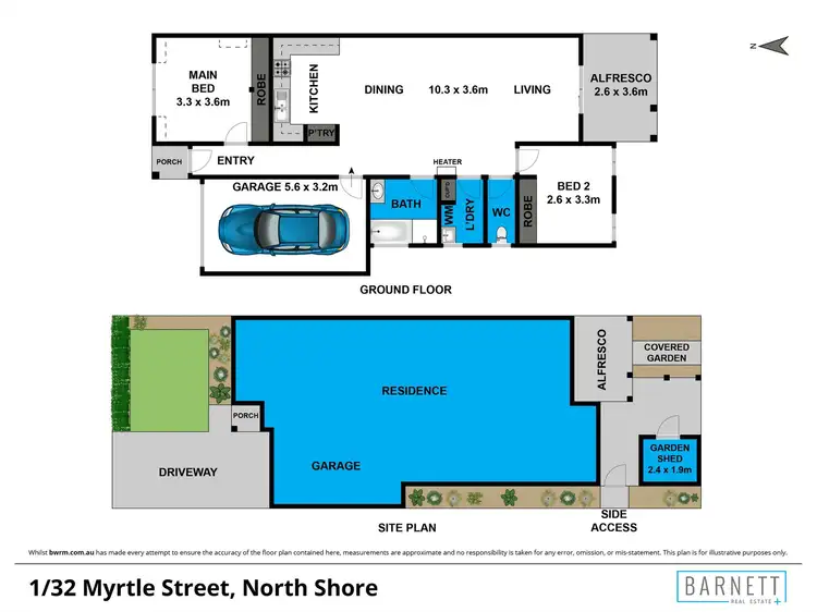Floorplan of Homely townhouse listing, 1/32 Myrtle Grove, North Shore VIC 3214
