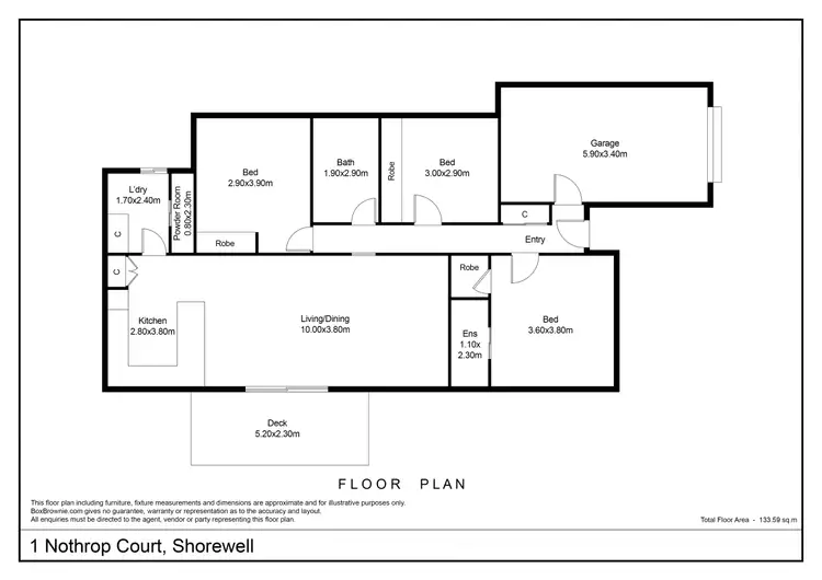 Floorplan of Homely house listing, 1 Nothrop Court, Shorewell Park TAS 7320