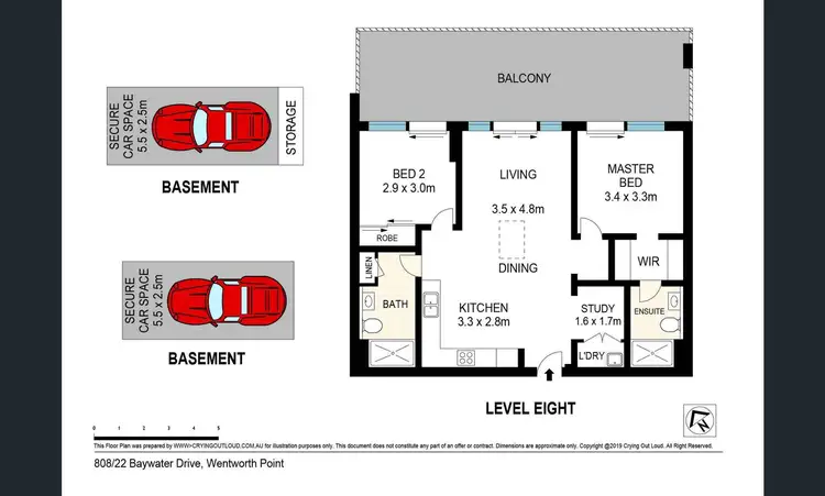 Floorplan of Homely apartment listing, 808/22 Baywater Drive, Wentworth Point NSW 2127