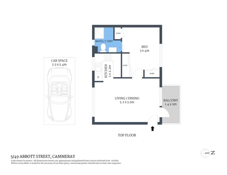 Floorplan of Homely apartment listing, 5/49 Abbott Street, Cammeray NSW 2062