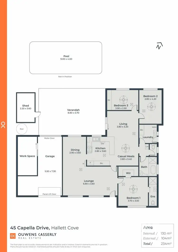 Floorplan of Homely house listing, 45 Capella Drive, Hallett Cove SA 5158
