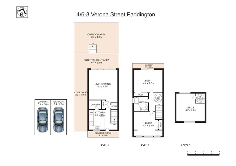 Floorplan of Homely townhouse listing, 4/6-8 Verona Street, Paddington NSW 2021