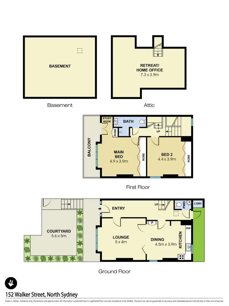 Floorplan of Homely terrace listing, 152 Walker Street, North Sydney NSW 2060