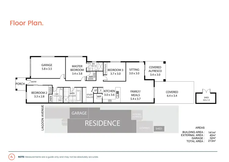 Floorplan of Homely semi-detached listing, 24 Lagoon Avenue, Bolwarra NSW 2320