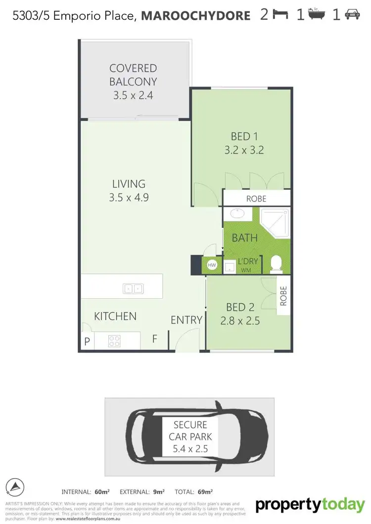 Floorplan of Homely unit listing, 5303/5 Emporio Place, Maroochydore QLD 4558