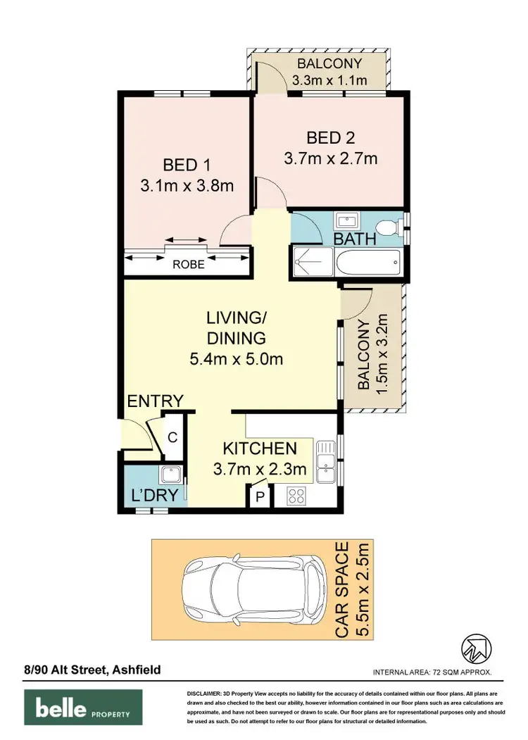 Floorplan of Homely unit listing, 8/90 Alt Street, Ashfield NSW 2131