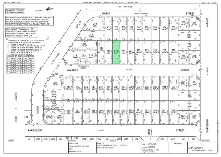 Floorplan of Homely land listing, LOT 219, 284-310 Thirteenth Avenue, Austral NSW 2179