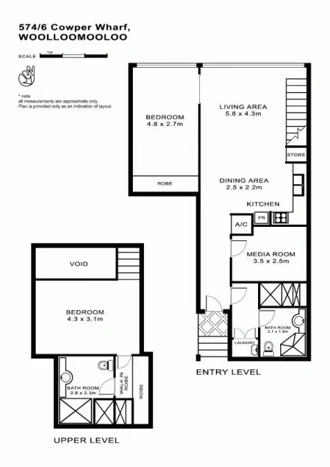 Floorplan of Homely apartment listing, 574/6 Cowper Wharf Roadway, Woolloomooloo NSW 2011