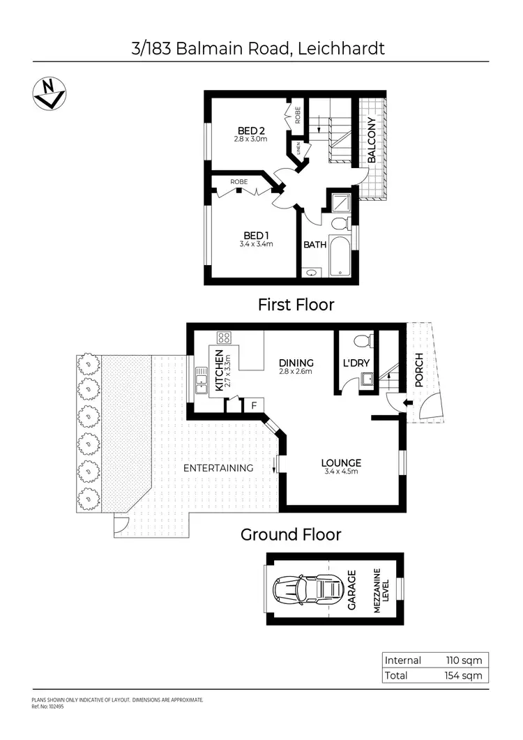 Floorplan of Homely townhouse listing, 3/183 Balmain Road, Leichhardt NSW 2040