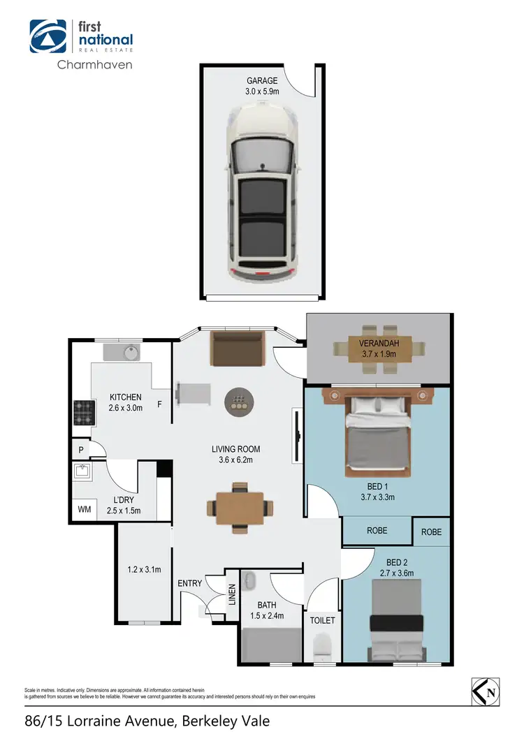 Floorplan of Homely apartment listing, 86/15 Lorraine Avenue, Berkeley Vale NSW 2261