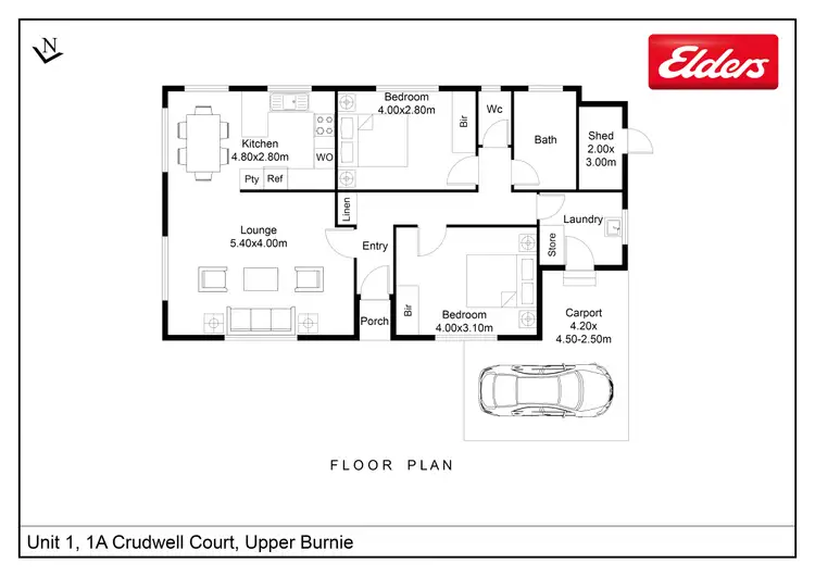Floorplan of Homely unit listing, 1 & 2/1a Crudwell Court, Upper Burnie TAS 7320