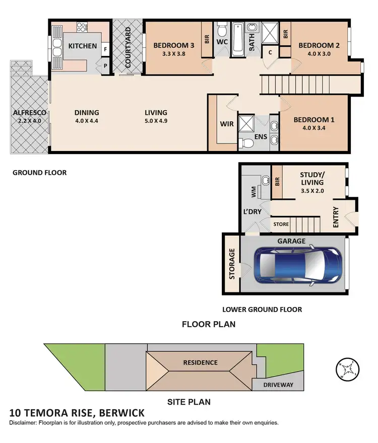 Floorplan of Homely house listing, 10 Temora Rise, Berwick VIC 3806