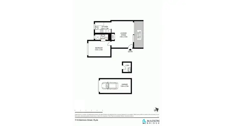 Floorplan of Homely unit listing, 7/16 Belmore Street, Ryde NSW 2112