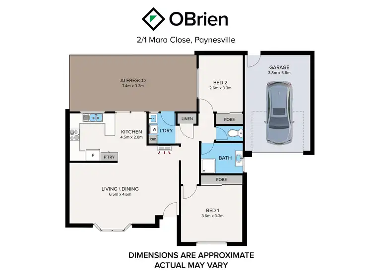 Floorplan of Homely unit listing, 2/1 Mara Close, Paynesville VIC 3880