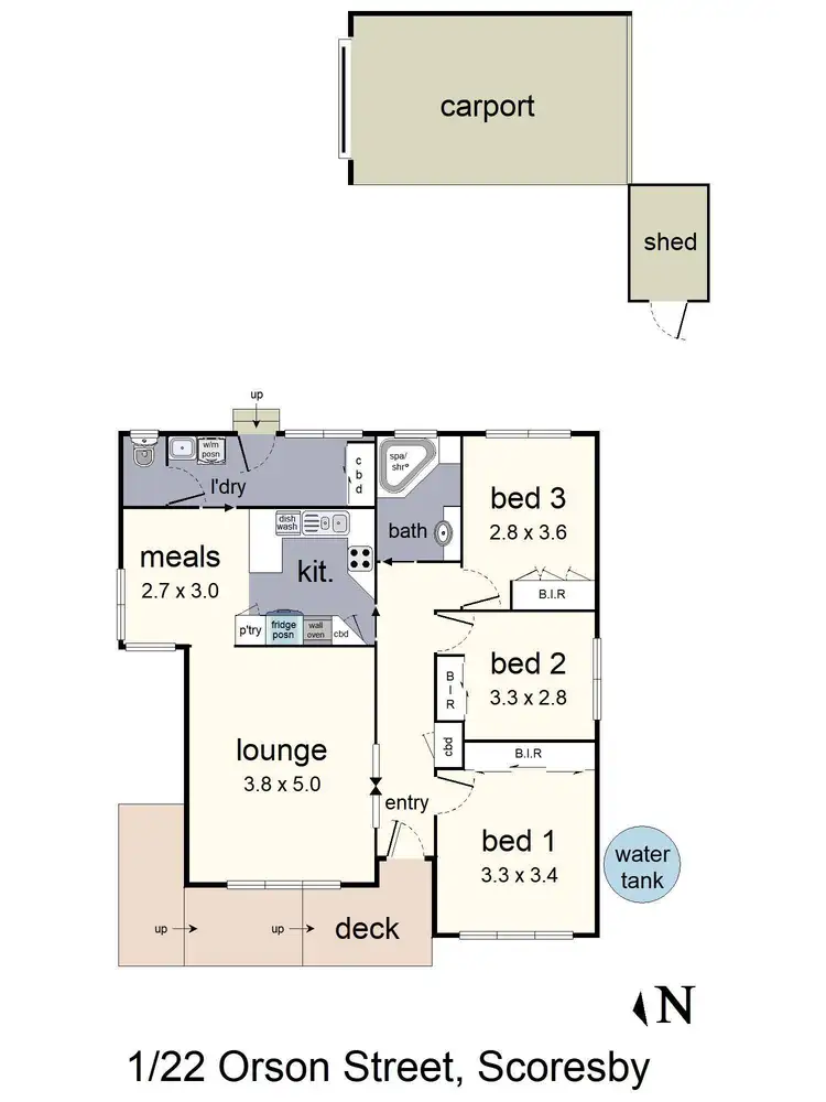 Floorplan of Homely house listing, 1/22 Orson Street, Scoresby VIC 3179