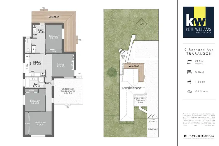 Floorplan of Homely house listing, 9 Bernard Avenue, Traralgon VIC 3844