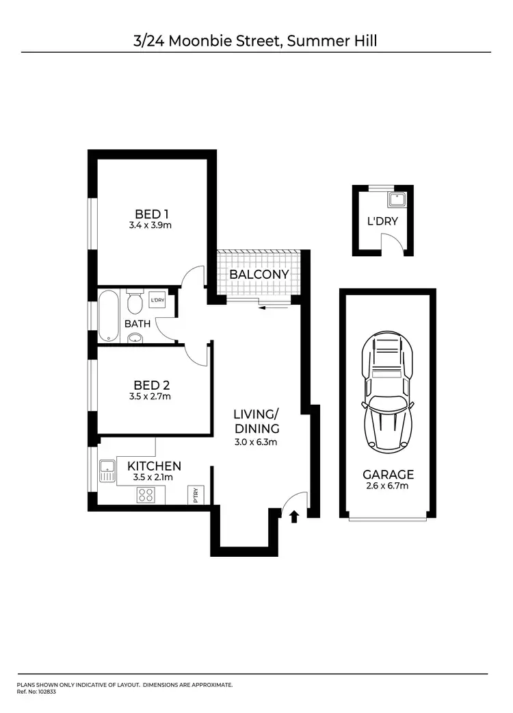 Floorplan of Homely unit listing, 3/24 Moonbie Street, Summer Hill NSW 2130