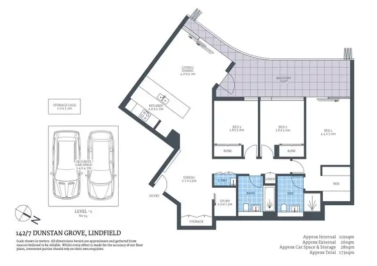 Floorplan of Homely apartment listing, 142/7 Dunstan Grove, Lindfield NSW 2070