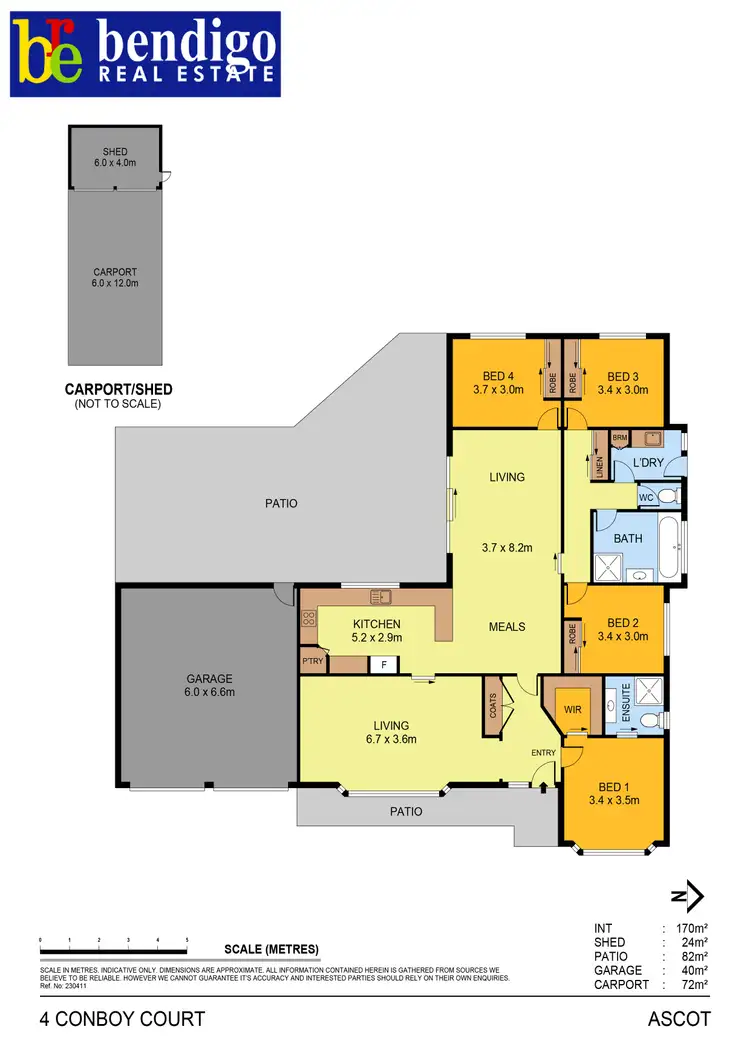 Floorplan of Homely house listing, 4 Conboy Court, Ascot VIC 3551