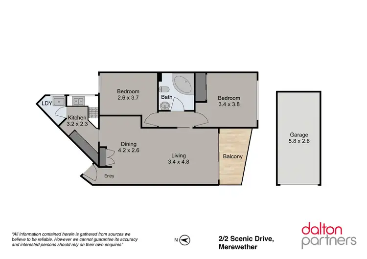 Floorplan of Homely unit listing, 2/2 Scenic Drive, Merewether NSW 2291