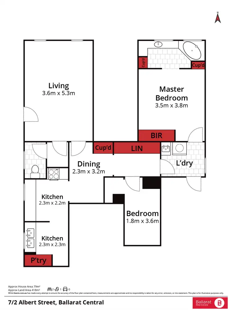 Floorplan of Homely unit listing, 7/2 Albert Street, Ballarat Central VIC 3350