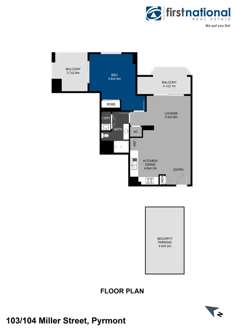 Floorplan of Homely apartment listing, 103/104 Miller Street, Pyrmont NSW 2009