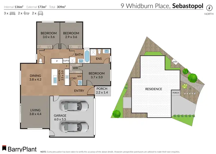 Floorplan of Homely house listing, 9 Whidburn Place, Sebastopol VIC 3356