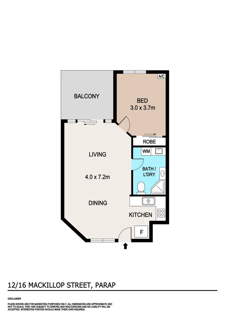 Floorplan of Homely unit listing, 12/16-18 Mackillop Street, Parap NT 820