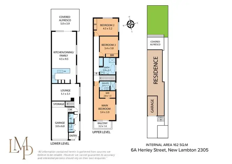 Floorplan of Homely semi-detached listing, 6A Henley Street, New Lambton NSW 2305